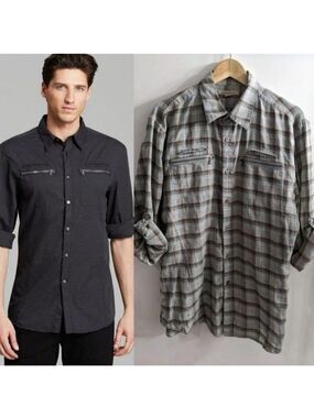John Varvatos USA | Double Zip Plaid Shirt